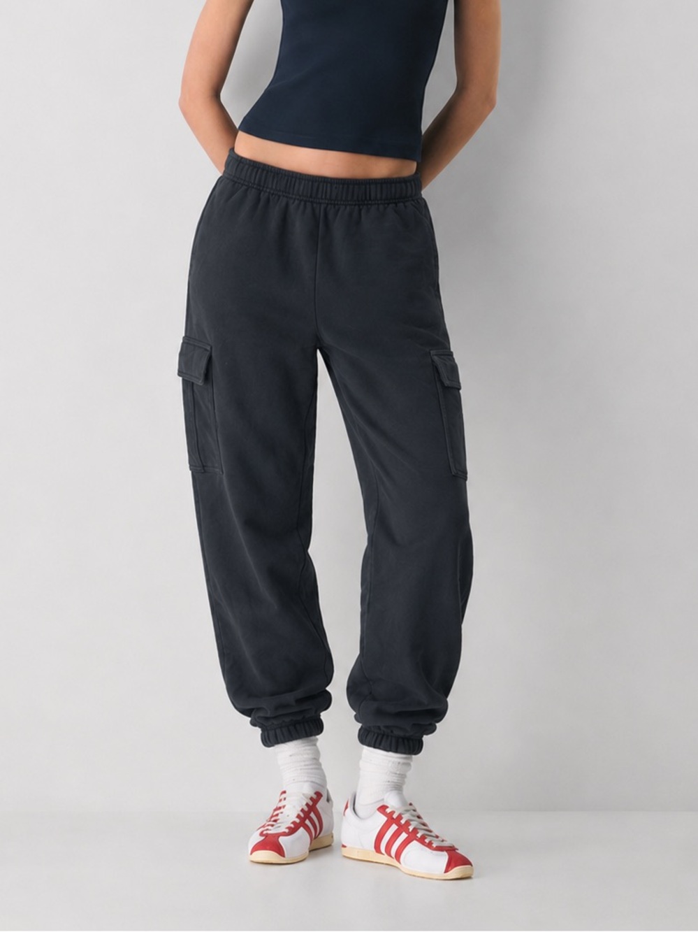 Tuff Athletics Black Cargo Joggers XL NWOT Fleece Athleisure Sweatpants